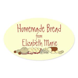 Homemade Bread Personalize It Oval Sticker