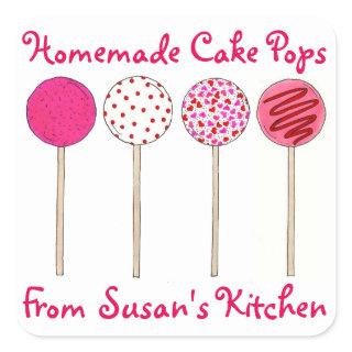 Homemade Cake Pops Baking Baked By Custom Stickers