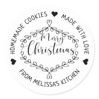 Homemade Cookies made With Love Merry Christmas Classic Round Sticker