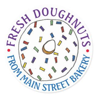 Homemade Fresh Donuts Doughnuts Baked By Bakery Classic Round Sticker