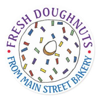 Homemade Fresh Donuts Doughnuts Baked By Bakery Classic Round Sticker