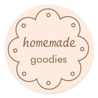 Homemade Goodies With Scalloped Edge Circle Classic Round Sticker