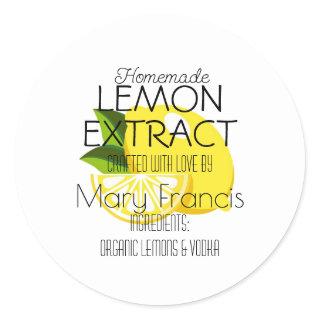 Homemade handcrafted Lemon Extract Crafted  Classic Round Sticker