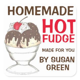 Homemade Hot Fudge Sauce Personalized Stickers