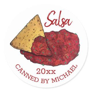 Homemade Hot Tomato Salsa Home Canning Canned By Classic Round Sticker