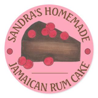 Homemade Jamaican Rum Cake Slice Baked By Classic Round Sticker