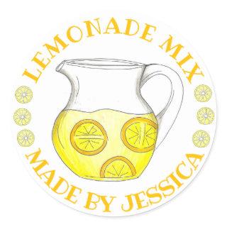 Homemade Lemon Ade Lemonade Mix Made By Classic Round Sticker