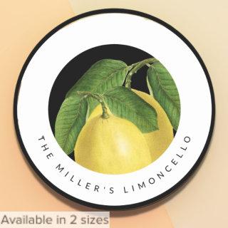 Homemade Limencello | Black & White Modern Text Classic Round Sticker