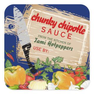 Homemade Mexican salsa personalized canning Square Sticker