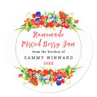 Homemade Mixed Berry Jam Canning Label