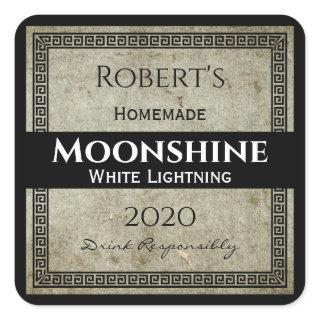 Homemade Moonshine Personalized Square Sticker