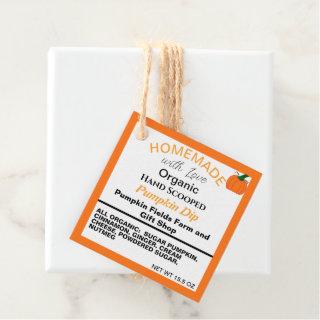 Homemade Pumpkin Dip QR Code on Back Favor Tags