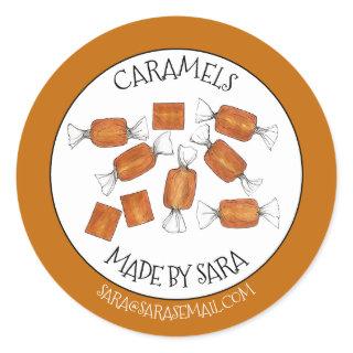 Homemade Salted Caramels Sweets Candy Made By Classic Round Sticker