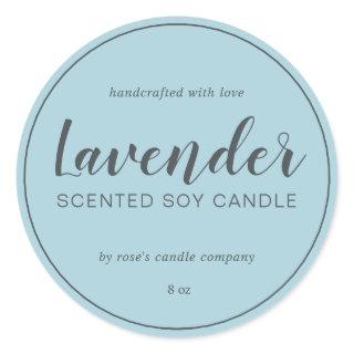 Homemade Soy Candle Chic Calligraphy Blue Glow Classic Round Sticker