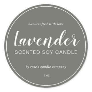 Homemade Soy Candle Chic Calligraphy Dusty Olive Classic Round Sticker