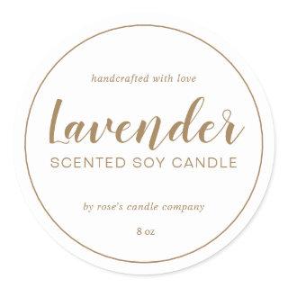 Homemade Soy Candle Gold Chic Calligraphy Classic Round Sticker
