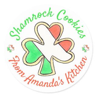 Homemade St. Patrick's Day Shamrock Cookies Baked Classic Round Sticker