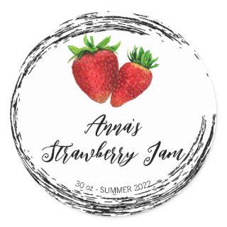 *~* Homemade Strawberry Jam Preserves Canning AP30 Classic Round Sticker