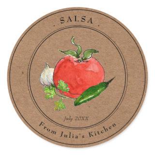 Homemade Tomato Salsa Kraft paper Jar label