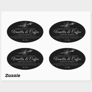 Homemade vanilla coffee candle mono ingredients re oval sticker