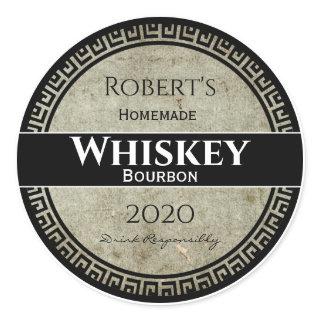 Homemade Whiskey Personalized Round Classic Round Sticker