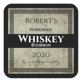 Homemade Whiskey Personalized Square Sticker