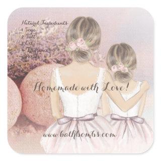 Homemade with Love Bath Bombs  Square Sticker