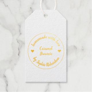 Homemade with Love Gold Heart Modern Baking Foil Gift Tags