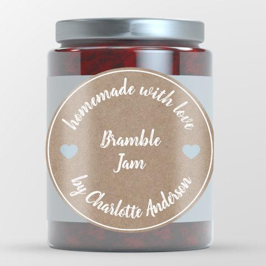Homemade with Love | Heart Jam Canning Kraft Label