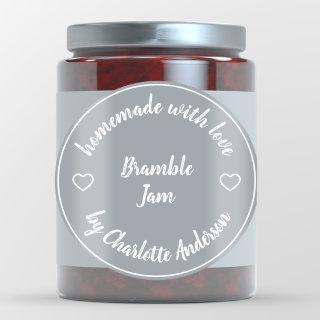 Homemade with Love | Heart Jam Jar Canning Gray Classic Round Sticker