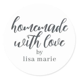 Homemade with Love Personalized  Classic Round Sticker