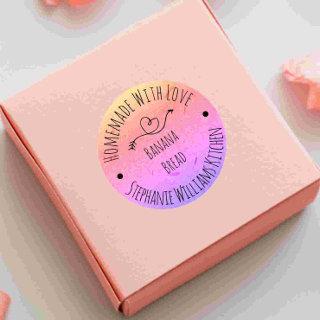 Homemade with Love Rainbow Kraft Paper |  Baking Classic Round Sticker