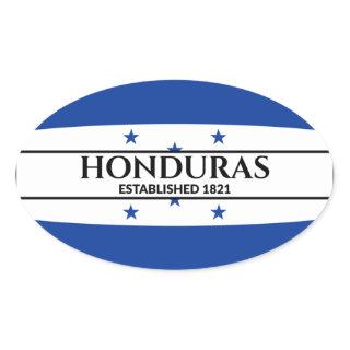 Honduras Established 1821 National Flag Oval Sticker