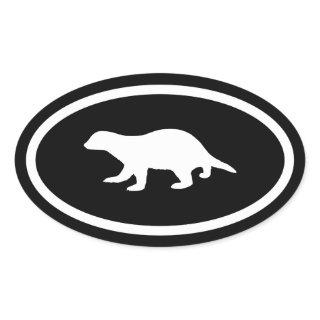 Honey Badger Oval Sticker