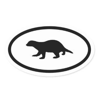 Honey Badger Oval Sticker