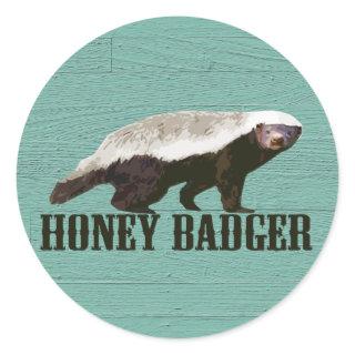 Honey Badger Profile View Classic Round Sticker