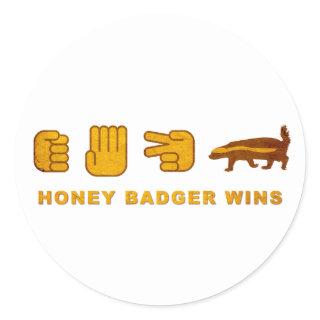 Honey Badger Wins - (Vintage) Rock Paper Scissor Classic Round Sticker