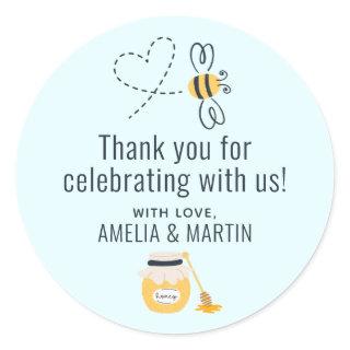Honey Bee and Honey Pot Thank You Classic Round Sticker