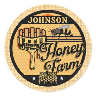 Honey Bee Farm Personalized NAME Sweet Beehive Classic Round Sticker