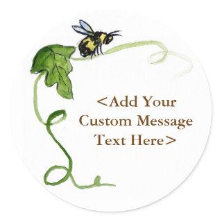 Honey Bee & Green Vine Label Stickers