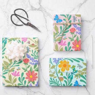 Honey Bee, Ladybug, Butterfly, Dragonfly & Flowers  Sheets