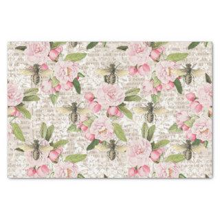 Honey Bee Pink Floral Tissue Paper