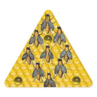 HONEY BEES,BEEKEEPER BEEKEEPING GEMSTONES TRIANGLE TRIANGLE STICKER