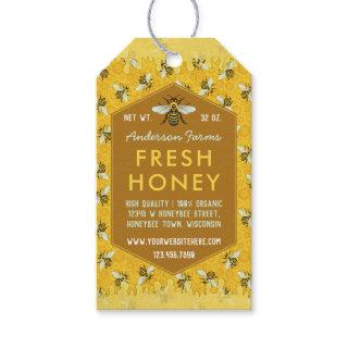 Honey Jar Apiary Jar Tags | Honeycomb and Bees