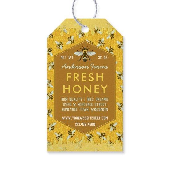 Honey Jar Apiary Jar Tags | Honeycomb and Bees