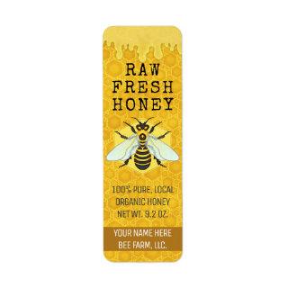 Honey Jar Bee Labels | Honeybee Honeycomb Apiary