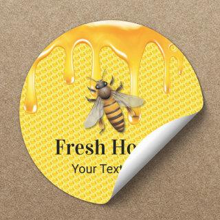 Honey Jar Fresh Bee & Honeycomb Apiary Beekeeper Classic Round Sticker
