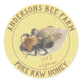 Honey Jar Label |  Vintage Honeybee & Honeycomb