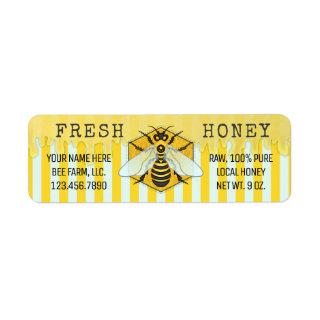 Honey Jar Labels | Honeybee Honeycomb Apiary Bees