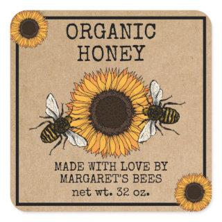 Honey Jar Labels Honeybee Honeycomb Bee Apiary